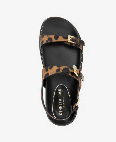Kenneth Cole Drinity Flat Slingback Sandal In Leopard Fabric
