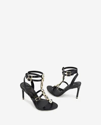 Kenneth Cole Lilath Embellished Ankle Strap Sandal In Black