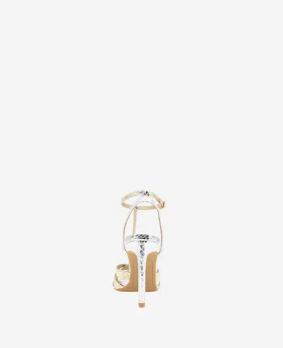 Kenneth Cole Liona Metallic Embossed Snake Heel In Silver,gold Metallic