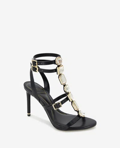 Kenneth Cole Lilath Embellished Ankle Strap Sandal In Black