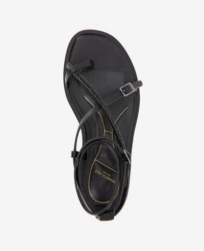 Kenneth Cole Paros Ankle Strap Sandal In Black Leather