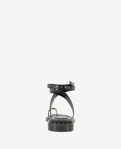 Kenneth Cole Ravenn Studded Wraparound Ankle Strap Sandal In Black
