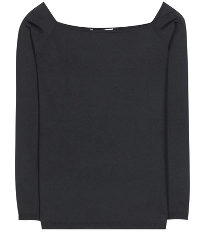 Valentino Knitted Silk-blend Top In Black