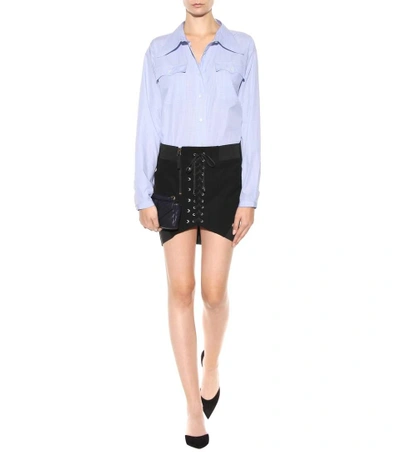 Shop Anthony Vaccarello Lace-up Miniskirt In Llack