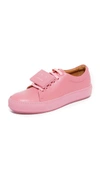 Acne Studios Adriana Plaque-detailed Leather Sneakers In Pink