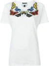 ALEXANDER MCQUEEN embroidered butterfly T-shirt,DRYCLEANONLY