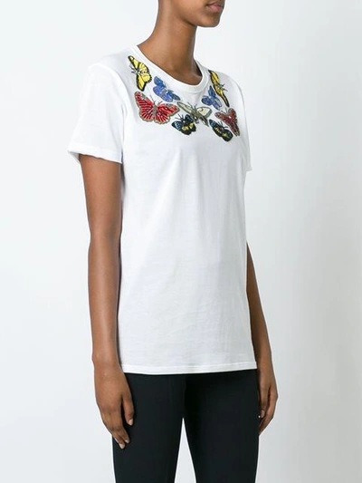 Shop Alexander Mcqueen Embroidered Butterfly T-shirt