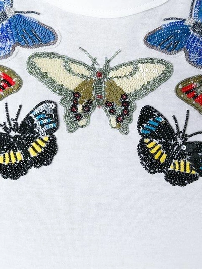 Shop Alexander Mcqueen Embroidered Butterfly T-shirt