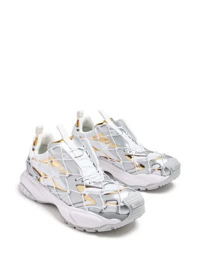 Versace Sneakers Mesh Upper Eva Cushioned Soles In White