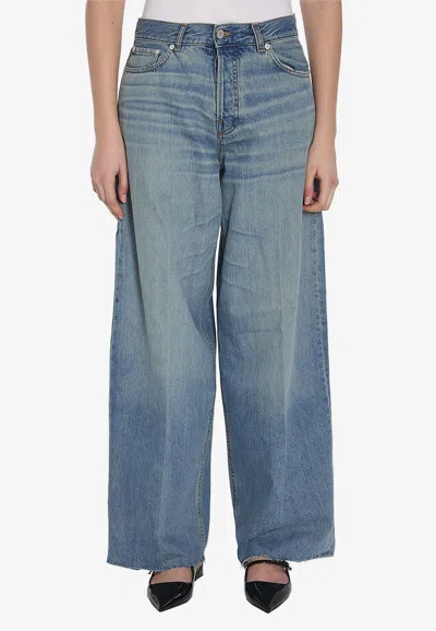 Haikure Candy Pleated Boyfriend Jeans In Blue