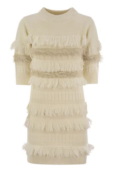 Vanisé Wool And Cashmere Blend Dress In Yellow