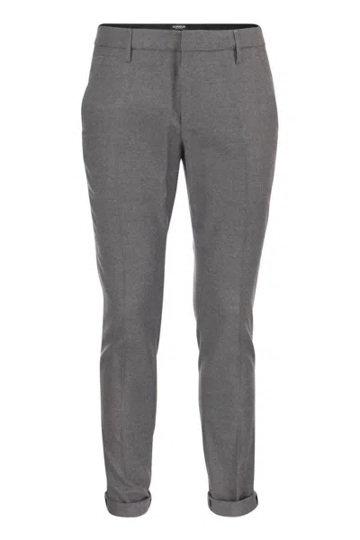 Dondup Mid-rise Slim-fit Tailored Trousers In Grey