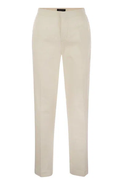 Fabiana Filippi Cotton Gabardine Trousers In White