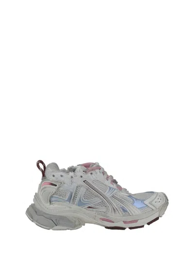 Balenciaga Sneaker Runner White Blue Pink Brown In Multicolour