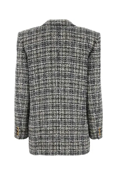Alessandra Rich Women Embroidered Tweed Oversize Blazer In Multicolor