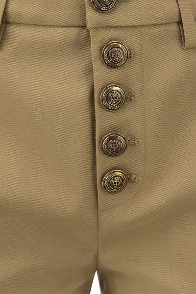 Dondup Carmen - Slim Gabardine Lyocell Trousers In Beige