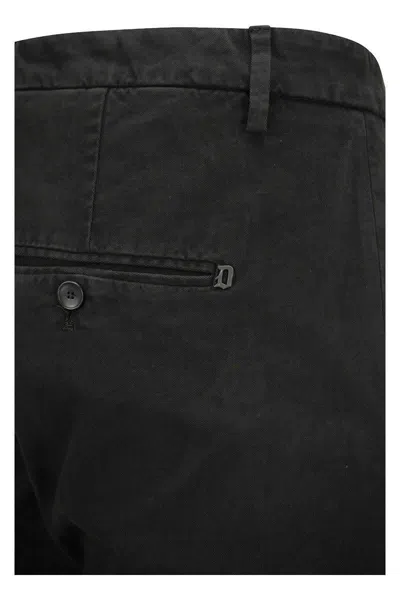 Dondup Slim Fit Trousers Belt Loops In Black