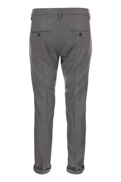 Dondup Mid-rise Slim-fit Tailored Trousers In Grey