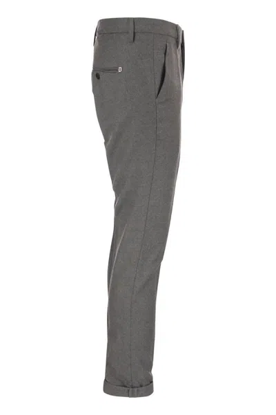 Dondup Mid-rise Slim-fit Tailored Trousers In Grey