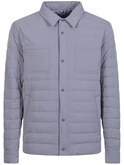 Herno Long-sleeved Down Jacket In Blue