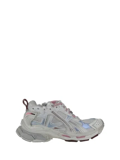Balenciaga Sneaker Runner White Blue Pink Brown In Multicolour