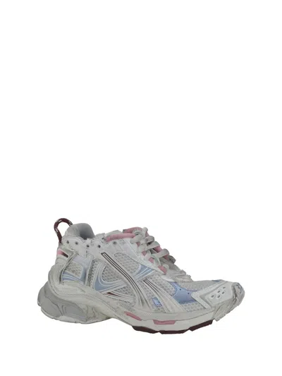 Balenciaga Sneaker Runner White Blue Pink Brown In Multicolour