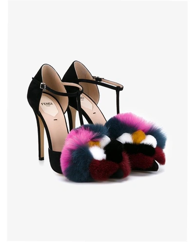 Shop Fendi Suede Pumps With Mink And Fox Fur