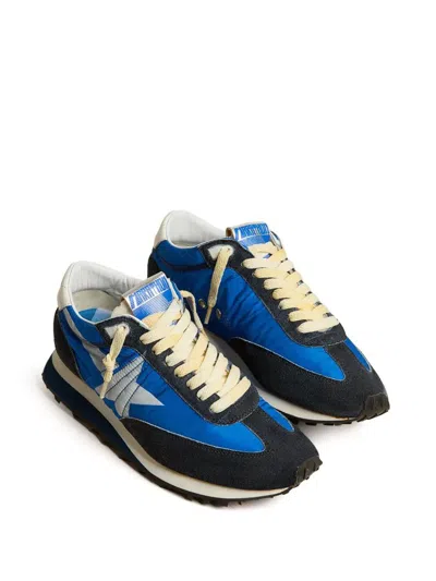 Golden Goose Deluxe Brand Running Marathon Nylon Upper Suede Sneakers In Blue