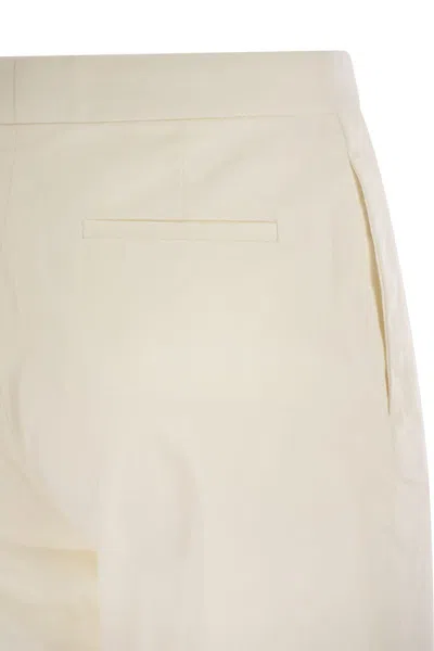Fabiana Filippi Cotton Gabardine Trousers In White