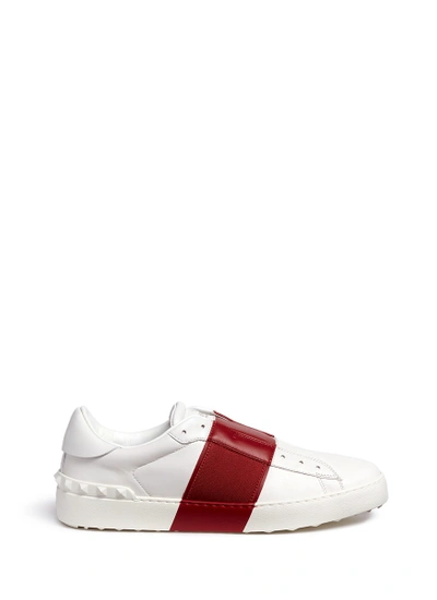 Valentino Garavani Colourblock Leather Slip-on Sneakers In White