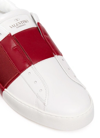 Shop Valentino Colourblock Leather Slip-on Sneakers