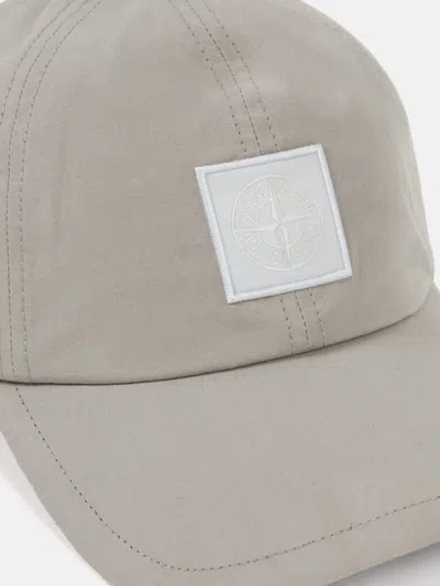 Stone Island Compass-patch Cap In Gray