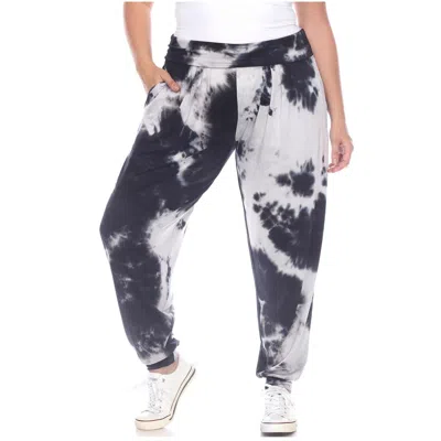 White Mark Plus Womens Tie-dye Pull On Jogger Pants In Black