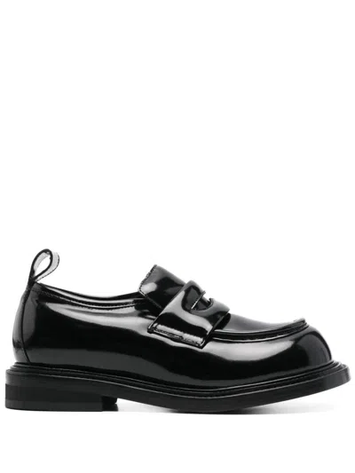 Moschino Patent-leather Loafers In Black