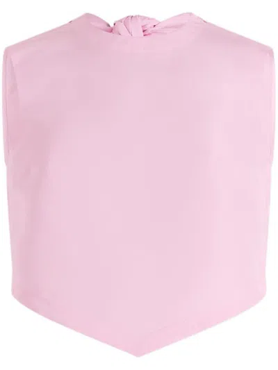Patou Scarf Faille Top In Pink