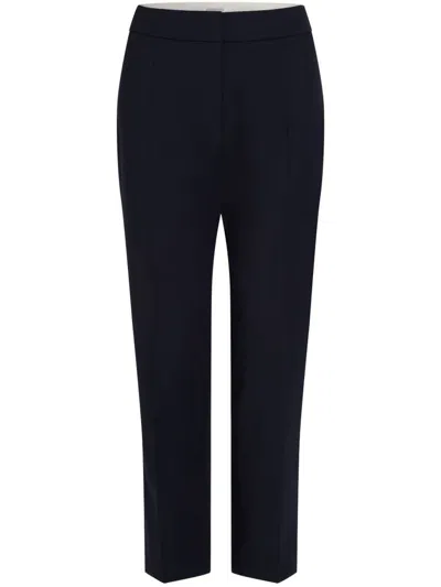 Patou Cropped Tailored Trousers In Navy/black