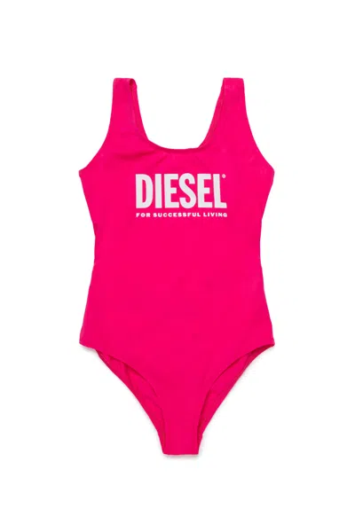 Diesel Costume Intero Con Logo Istituzionale In Pink