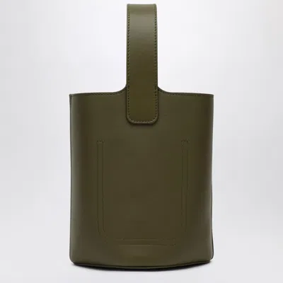Loewe Olive Green Calfskin Pebble Bucket Small Bag Women In Green