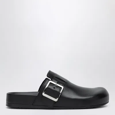Loewe Ease Buckle Leather Clogs In Black