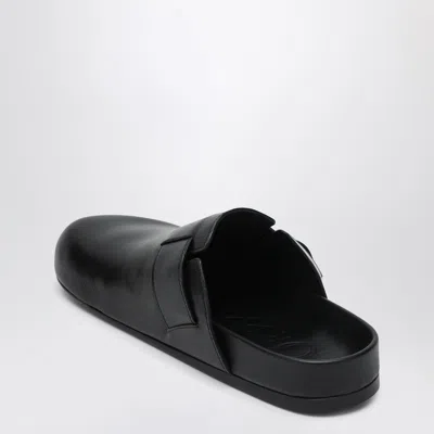 Loewe Ease Buckle Leather Clogs In Black