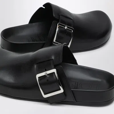 Loewe Ease Buckle Leather Clogs In Black