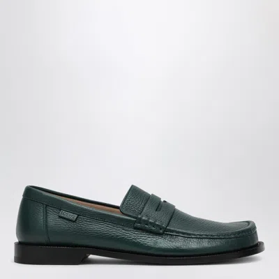 Loewe Campo Grained Leather Loafers In Green