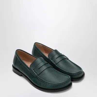 Loewe Campo Grained Leather Loafers In Green