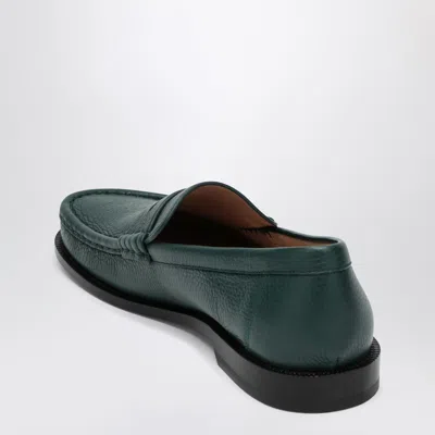 Loewe Campo Grained Leather Loafers In Green