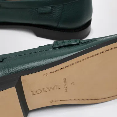 Loewe Campo Grained Leather Loafers In Green