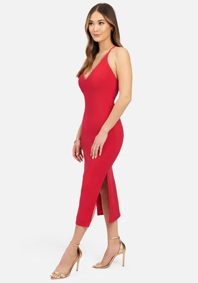 BEBE GOLD BAR DETAIL DRESS 