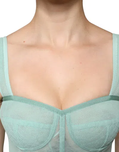 Pre-owned Dolce & Gabbana Green Cotton Bustier Corset Sleeveless Women's Top ()