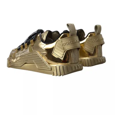Pre-owned Dolce & Gabbana Metallic Gold Ns1 Low Top Women's Shoes Women's Sneakers ()