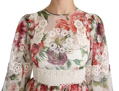 Pre-owned Dolce & Gabbana Multicolor Floral Maxi Sheath Women's Dress ()