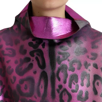 Pre-owned Dolce & Gabbana Pink Leopard Print Polyester Shift Midi Women's Dress ()